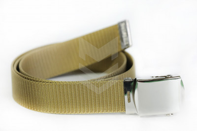 Army Trouser Belt Beige Silver