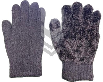 Gloves "HENU" Knitted With Fur 8122