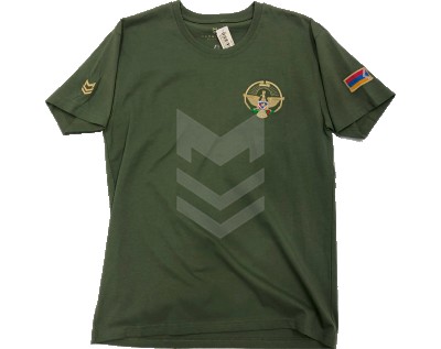 T-shirt Khaki Artsakh Coat of Arms "MARSHALL" Lux